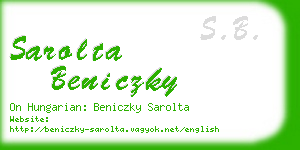sarolta beniczky business card